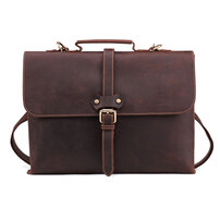 Whatna 天然 牛革 ビジネスバッグ メンズ 2WAY 手提げ・ショルダーバッグ 天然 本革 A4 15.6インチpc収納可 大容量 旅行 出張用 通勤 通学 就活 面接 バッグ かばん 男性用 ブラウン 黒（6358）