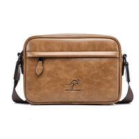 Whatna ショルダーバッグ メンズ メッセンジャーバッグ 縦型 小さめ ビジネスバッグ Ipad mini収納可 革 通勤 通学 斜めがけバッグ オシャレ な シンプル な 軽量 実用 自転車 かばん男性用 ブラウン（3030）