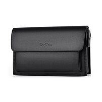 Whatna 革 ミニセカンドバッグ メンズ 長財布 カード12枚収納可 小銭入れ パスワードロックボタン付 盗難防止 厚手 本革 レザー 手持ちバッグ メンズ ポーチ 男性用 紳士用 結婚式 冠婚葬祭 バッグ 黒 ブラウン hs-1503