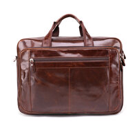 Whatna 天然 牛革 ビジネスバッグ メンズ 2WAY 手提げ・ショルダーバッグ 天然 本革 A4 16インチpc収納可 大容量 旅行 出張用 通勤 通学 就活 面接 バッグ かばん 男性用 ブラウン（6415）
