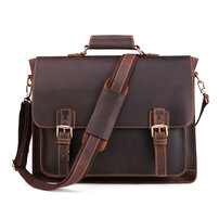 Whatna 天然 牛革 ビジネスバッグ メンズ 2WAY 手提げ・ショルダーバッグ 天然 本革 A4 15.6インチpc収納可 大容量 旅行 出張用 通勤 通学 就活 面接 バッグ かばん 男性用 ブラウン（B515）