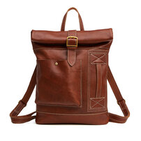 Whatna 天然 牛革 ビジネスバッグ メンズ 2WAY 手提げ・リュック バッグ 天然 本革 A4 16インチpc収納可 大容量 旅行 出張用 通勤 通学 就活 面接 バッグ かばん 男性用 ブラウン（6396）