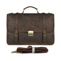 Whatna 天然 牛革 ビジネスバッグ メンズ 2WAY 手提げ・ショルダーバッグ パスワードロックボタング付 盗難防止 天然 本革 A4 15.6インチpc収納可 大容量 旅行 出張用 通勤 通学 就活 面接 バッグ かばん 男性用 ブラウン（7397）