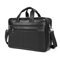 Whatna 天然 牛革 ビジネスバッグ メンズ 2WAY 手提げ・ショルダーバッグ 天然 本革 A4 17インチpc収納可 大容量 旅行 出張用 通勤 通学 就活 面接 バッグ かばん 男性用 黒（7319A）