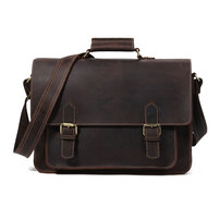 Whatna 天然 牛革 ビジネスバッグ メンズ 2WAY 手提げ・ショルダーバッグ 天然 本革 A4 15.6インチpc収納可 大容量 旅行 出張用 通勤 通学 就活 面接 バッグ かばん 男性用 ブラウン （6007）