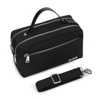 Whatna 2way ハンドル ドラム型 セカンド バッグ メンズ クラッチ バッグ 小さい ショルダーベルト付属ボック ス型 クラッチ ショルダー 結婚式 バッグ ビジネス フォーマル 冠婚葬祭 バッグ紳士用 男性用 黒R11