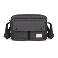 Whatna ショルダーバッグ メンズ メッセンジャーバッグ 防水 頑丈 軽量 横型 A4 ipad pro 12.9収納可 収納ポケット多 オックスフォード布 撥水 耐磨耗 かたかけバッグ メンズ 斜めがけ バッグ 男性用 紳士用 黒 青GK0075