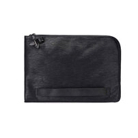 Whatna 革 セカンドバッグ メンズ クラッチ バッグ 大さめ A4 13.3インチ Ipad air収納可 L字ファスナー ファイルバッグ 封筒袋 手持ちバッグ ビジネス カジュアル フォーマル 結婚式 バッグ 冠婚葬祭 バッグ 通勤用 仕事用 紳士用 男性用 黒