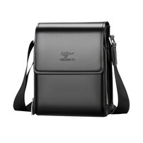 Whatna ショルダーバッグ メンズ メッセンジャーバッグ縦型 小さめ ビジネスバッグ カード3枚収納 10.5インチipad収納可 革 通勤 通学 斜めがけバッグ オシャレ な シンプル な 軽量 実用 自転車 かばん男性用 黒（690-2）