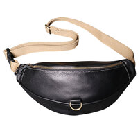 Whatna 3way 天然 牛革 ボディバッグ・ワンショルダーバッグ メンズ ウエストポーチ本 革 厚手 レザー 斜め掛けバッグ スポーツバッグ 自転車 カジュアル 遠足 旅行 通勤 通学 黒（3713）