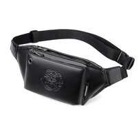 Whatna 3way 革 ボディバッグ・ワンショルダーバッグ メンズ ウエストポーチ イヤホン穴付き 本 革 厚手 レザー 斜め掛けバッグ スポーツバッグ 自転車 カジュアル 遠足 旅行 通勤 通学 黒（FB-011#）