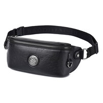 Whatna 3way 牛革 ボディバッグ・ワンショルダーバッグ メンズ ウエストポーチ イヤホン穴付き 本 革 厚手 レザー 斜め掛けバッグ スポーツバッグ 自転車 カジュアル 遠足 旅行 通勤 通学 黒（2020）