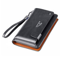 Whatna 革 ミニセカンドバッグ メンズ バッグ カード24枚収納可 長財布 盗難防止 厚手 本革 レザー 小さめ クラッチバッグ手持ちバッグ メンズ ポーチ 男性用 紳士用 結婚式 冠婚葬祭 バッグ 黒 ブラウン 2012