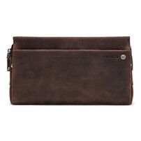 Whatna 天然 牛革 ミニセカンドバッグ メンズ せかんどばっく 小きめ 厚手 本革 結婚式 バッグ カジュアルフォーマル ビジネス 冠婚葬祭 バッグ 男性用 紳士用 ブラウン（MC1010）