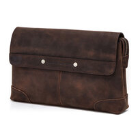 Whatna 天然 牛革 セカンドバッグ メンズ せかんどばっく 小きめ 厚手 本革 ipad 9.7収納可 結婚式 バッグ カジュアルフォーマル ビジネス 冠婚葬祭 バッグ 男性用 紳士用 ブラウン（MC1009）