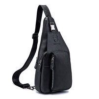 Whatna 牛革 斜めがけ ボディバッグ ワンショルダー メンズ イヤホン穴付き 本 革 厚手 レザー086