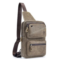 Whatna 牛革 斜めがけ ボディバッグ ワンショルダー メンズ イヤホン穴付き 本 革 厚手 レザー106