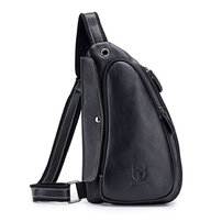 Whatna 牛革 斜めがけ ボディバッグ ワンショルダー メンズ イヤホン穴付き 本 革 厚手 レザー125