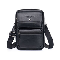 Whatna 天然 牛革ミニショルダーバッグ メンズ ポシェット 2way 斜め掛け ボディーバッグミニ 胸バッグ小型厚手 レザー 本革 縦型 小さめ メッセンジャーバッグ かたかけバッグ メンズ 軽量 実用 レゼント男性（HS-1563）