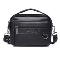 Whatna 天然 牛革 ミニショルダーバッグ メンズ 3way斜め掛け 手提げバッグ 男性用 ベルト ポーチ ミニ ウエストバッグ 小型ポシェット 厚手 レザー 本革 横型 小さめかたかけバッグ メンズ 軽量 実用 レゼント男性 黒 ブラウン