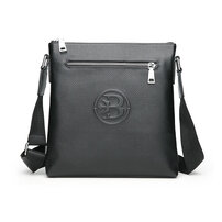 Whatna 2way 牛革 ショルダーバッグ メンズ ポシェットポお財布 6枚カード ipad10.5 収納可 縦型 メンズビジネスかばん斜めがけ 小さめメッセンジャーバッグ 斜め掛け通学通勤バッグ 肩掛けバッグ 紳士用 男性用 黒 hs-1571