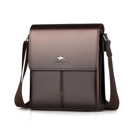 Whatna 革 フラップ ショルダーバッグ メンズ 3室仕切 盗難防止