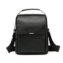 Whatna ショルダーバッグ メンズ 2way 斜め掛け 手提げ 厚手 皮革 レザー 縦型 小さめ メッセンジャーバッグ 通学 通勤バッグ 軽量 実用 プレゼント 黒 ブラウンhs- 1605