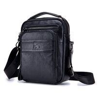 Whatna 牛革 ショルダーバッグ メンズ 2way 斜め掛け 手提げバッグ 5枚カード収納 小さめ メッセンジャーバッグ 肩掛けバッグ 自転車かばん プレゼント男性 hs-1606