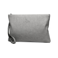 Whatna 2way 革 セカンドバッグ メンズ クラッチ バッグ 9.7インチのipad収納可 B5 6枚カード収納 小銭入 ビジネス カジュアル フォーマル 冠婚葬祭 結婚式 二次会 披露宴バッグ 紳士用 男性用 青 グレー 1901