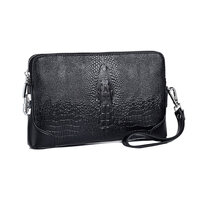 Whatna クロコダイル型押し 革 セカンドバッグ メンズ せかんどばっく パスワードロックボタン付 カード6枚収納 結婚式 バッグ フォーマル ビジネス 冠婚葬祭 バッグ 男性用 紳士用 黒 （8839#）