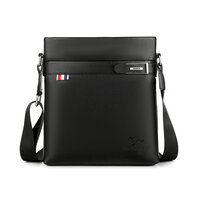 Whatna ショルダーバッグ メンズ メッセンジャーバッグ 縦型 小さめ ビジネスバッグ 9.7インチipad収納可 革 通勤 通学 斜めがけバッグ オシャレ な シンプル な 軽量 実用 自転車 かばん男性用 ブラウン 黒（1806）