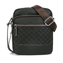 Whatna 天然牛革 ショルダーバッグ メンズ メッセンジャーバッグ小さめ ビジネスバッグ 縦型 本革 通勤 通学 斜めがけバッグ オシャレ な シンプル な 軽量 実用 自転車 かばん男性用 ブラウン 黒（011）