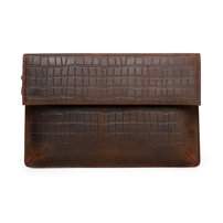 Whatna クロコダイル型押し天然 牛革 セカンドバッグ メンズ バッグ クラッチ バッグ 小さい カード6枚収納可2室仕切 厚手 本 革 レザー 結婚式 バッグ フォーマル ビジネス 冠婚葬祭 バッグ 男性用 紳士用 （CF1014）