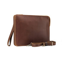 Whatna 2way 天然牛革 セカンド バッグ メンズ クラッチ バッグ ショルダーベルト付属 A4 サイズipad 13収納可 クラッチ ショルダー 結婚式 バッグ ビジネス フォーマル 冠婚葬祭 バッグ紳士用 男性用 ブラウン 0073