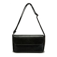 Whatna ミニショルダーバッグ 横型 メンズ ポシェット ショルダーミニポーチ 革 軽量 小型 人気型 耐久性 小さめメッセンジャーバッグ斜め掛け ビジネス 通学 通勤鞄 軽量 実用 自転車 鞄 かばん男性用 紳士用 黒 (3952)