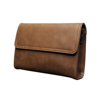 Whatna 2way 革 セカンドバッグ メンズ クラッチ バッグ 小きめ せかんどばっく葬式 バッグ 結婚式 バッグ フォーマル ビジネス 冠婚葬祭 バッグ 男性用 紳士用 ブラウン （hs-1647）