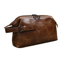 Whatna 2way 革 セカンドバッグ メンズ クラッチ バッグ 小きめ ダブルファスナー せかんどばっく葬式 バッグ 結婚式 バッグ フォーマル ビジネス 冠婚葬祭 バッグ 男性用 紳士用 ブラウン （hs-1649）