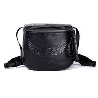 Whatna ミニショルダーバッグ 横型 メンズ ポシェット ショルダーミニポーチ 革 軽量 小型 人気型 耐久性 小さめメッセンジャーバッグ斜め掛け ビジネス 通学 通勤鞄 軽量 実用 自転車 鞄 かばん男性用 紳士用 黒 (2777)