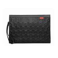 Whatna 2way 革 セカンドバッグ メンズ クラッチ バッグ9.7インチのipad収納可 6枚カード収納 小銭入 カジュアル フォーマル 冠婚葬祭 結婚式 バッグ紳士用 男性用 黑 W202