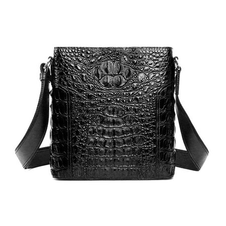 ワニ革 本革 ショルダーバッグ メンズ ポシェットポ メッセンジャーバッグ 縦型 Whatna ワニ革 本革 ショルダーバッグ メンズ ポシェットポ