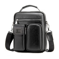 Whatna 革 ショルダーバッグ メンズ 2way 斜め掛け 手提げバッグ セカンドバッグ ショルダーベルト付属 Ipad9.7収納可 縦型 小さめ メッセンジャーバッグ 通学 通勤 肩掛け バッグ 自転車かばん プレゼント男性 黒 ブラウン 8601