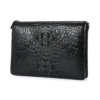 Whatna ワニ革 本革 セカンドバッグ メンズ バッグ クラッチ バッグ 大さい カード12枚 A4サイズ ipad10.5収納可 Lファスナー クロコダイル革 本皮 結婚式 バッグ フォーマル ビジネス 冠婚葬祭 バッグ 男性用 紳士用 （2031）