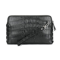 Whatna ワニ革 本革 セカンドバッグ メンズ バッグ クラッチ バッグ 小さい カード6枚収納可 パスワードロックボタン付 クロコダイル革 本皮 結婚式 バッグ フォーマル ビジネス 冠婚葬祭 バッグ 男性用 紳士用 （2034-3）