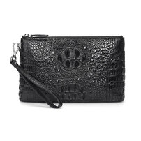 Whatna ワニ革 本革 セカンドバッグ メンズ バッグ クラッチ バッグ 大さい カード6枚 B5サイズ ipad9.7収納可 クロコダイル革 本皮 結婚式 バッグ フォーマル ビジネス 冠婚葬祭 バッグ 男性用 紳士用 （2140）