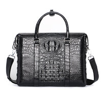 Whatna ワニ革 本革 ビジネス バッグメンズ 2way ショルダー 手提げ 3室仕切 クロコダイル革 ブリーフケース 15.6インチPC対応 旅行 出張 通勤 通学 就活 面接 バッグ かばん 男性用 1022