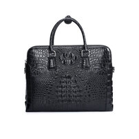 Whatna ワニ革 本革 ビジネス バッグメンズ 2way ショルダー 手提げ 2室仕切 クロコダイル革 ブリーフケース 15.6インチPC対応 旅行 出張 通勤 通学 就活 面接 バッグ かばん 男性用 1025