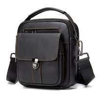 Whatna 牛革 ショルダーバッグ メンズ 2way 斜め掛け 手提げバッグ ポシェットポ 縦型 小さめ メッセンジャーバッグ 通学 通勤バッグ 肩掛けバッグ 自転車かばん プレゼント男性 黒 ブラウン 7438