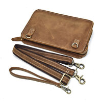 Whatna 2way 天然牛革 セカンド バッグ メンズ クラッチ バッグ ショルダーベルト付属 Ipad mini収納可 クラッチ ショルダー 結婚式 バッグ ビジネス フォーマル 冠婚葬祭 バッグ紳士用 男性用 ブラウン 3201