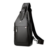 Whatna牛革 斜めがけ ボディバッグ ワンショルダー メンズ イヤホン穴付き 左右付け替え可能 本 革 厚手 レザー ブラウン 黒BL1101(A-1)