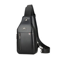 Whatna 牛革 斜めがけ ボディバッグ ワンショルダー メンズ イヤホン穴付き 左右付け替え可能 本 革 厚手 レザー ブラウン 黒BL899A-1